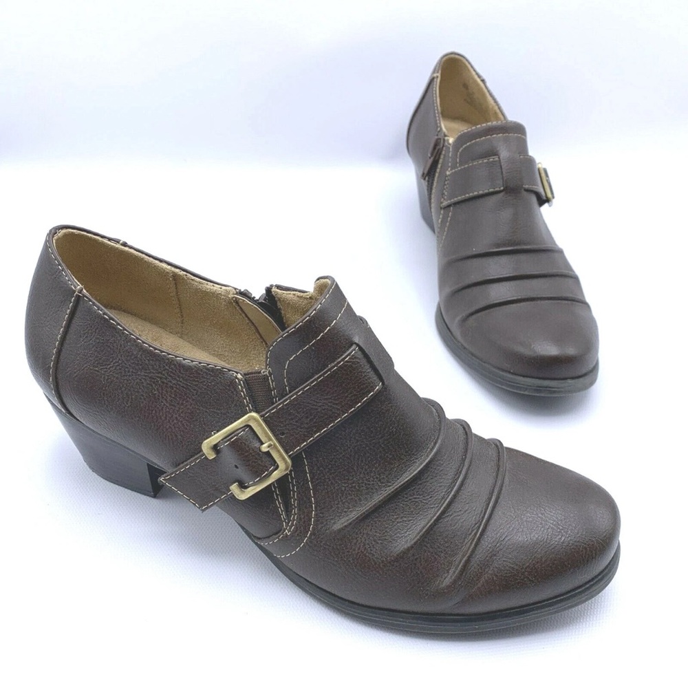 Naturalizer Dark Brown Ankle Booties with Buckle